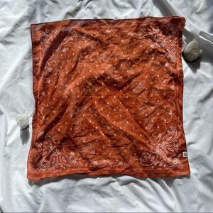 Classic orange tie dye affect western bandanna